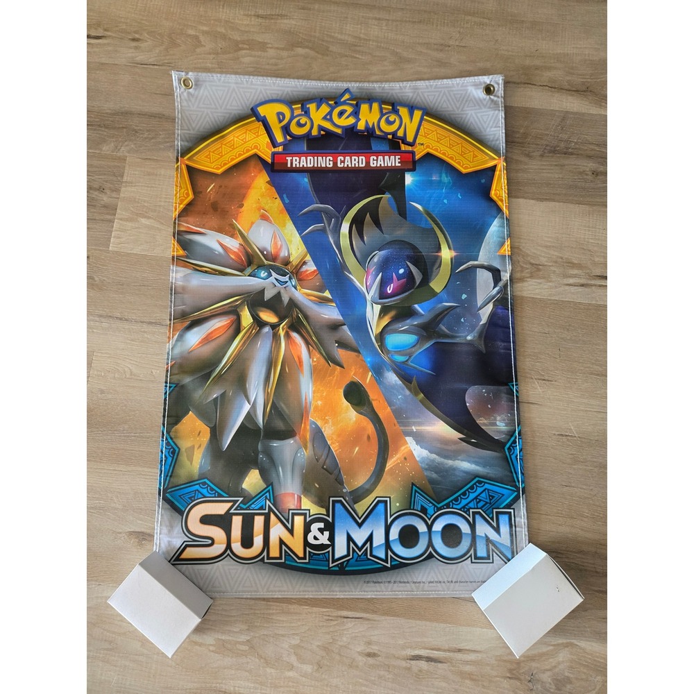 Pokemon TCG SUN & MOON Large Promotional Banner (24" X 35") SOLGALEO LUNALA